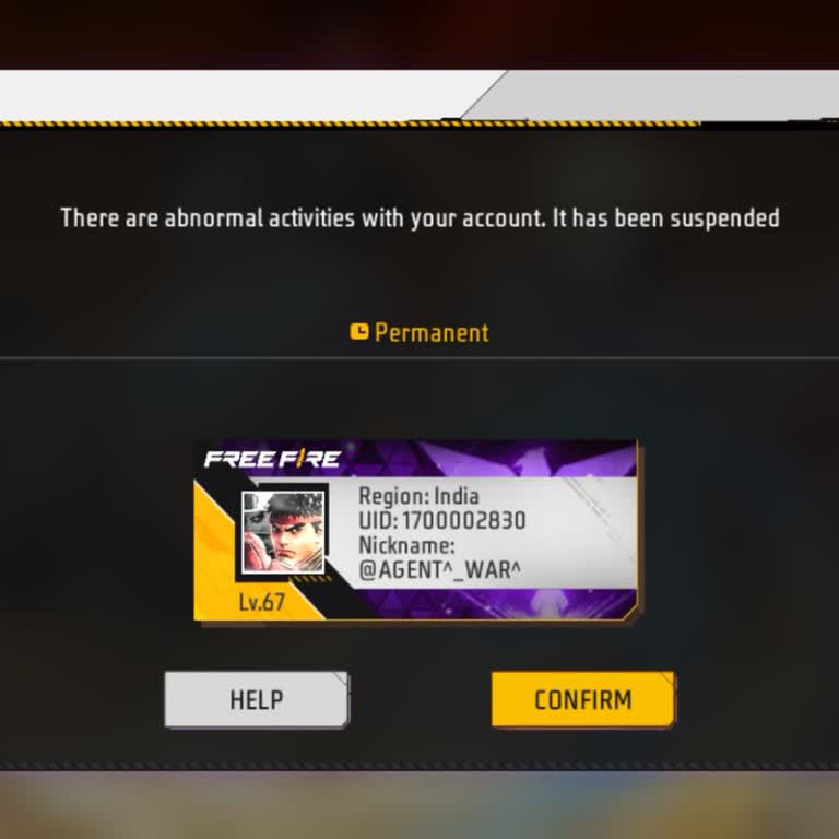 Free Fire Permanent Suspension