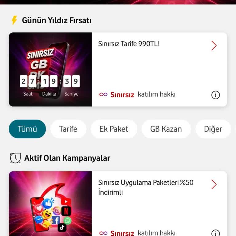 Vodafone Yanımda Gösterilen İndirimin Uygulanmaması Ve Tarifenin Kaldırılması