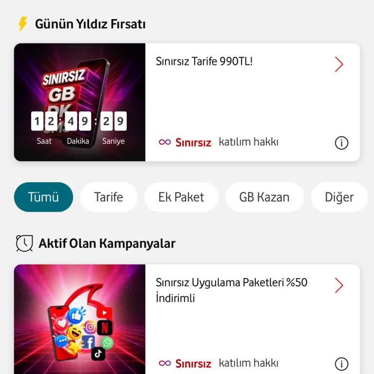 Sınırsız Tarife 990 TL Kampanyası Uygulamadan Çıkarılamıyor Ve Müşteri Hizmetleri Çözüm Sunmuyor