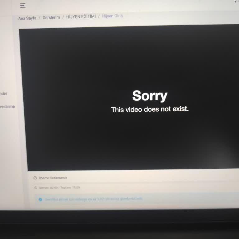 Hijyen Eğitimi Videolarına Erişilemiyor Ve Sertifika Süreci Tehlikede