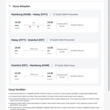 Turkish Airlines Business Upgrade bezahlt aber nicht erhalten