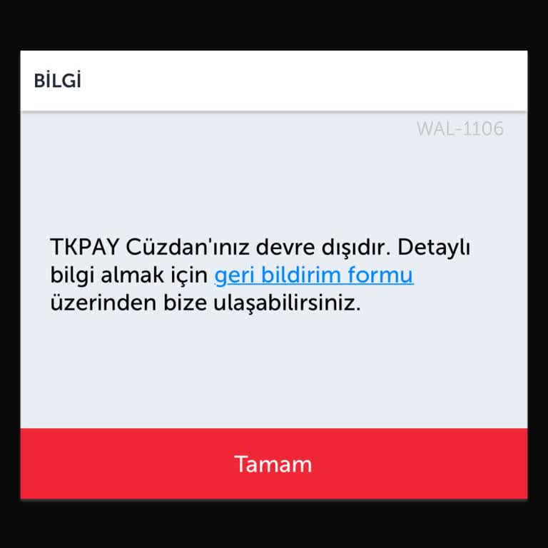 Tkpay Hesabım Açıklama Olmadan Kapatıldı, Acil Açılmasını Talep Ediyorum