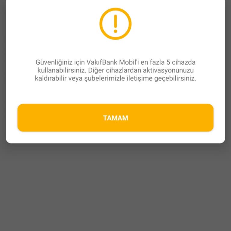 Cihaz Sınırı Uyarısı Mobil Bankacılık Erişimini Engelliyor