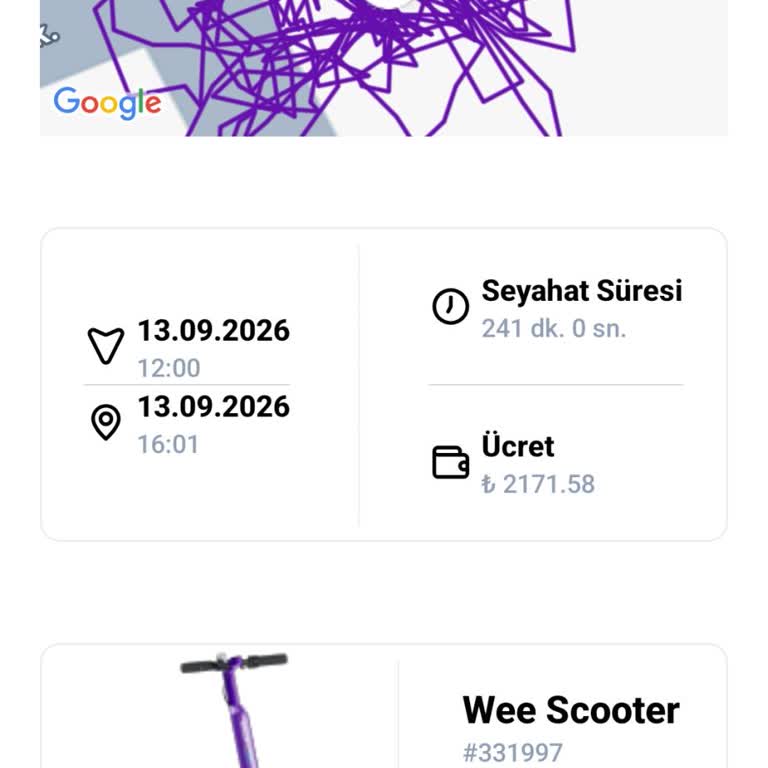 Wee Scooter Yetkisiz Sürüşü Nedeniyle Oluşan Negatif Bakiye Şikayeti