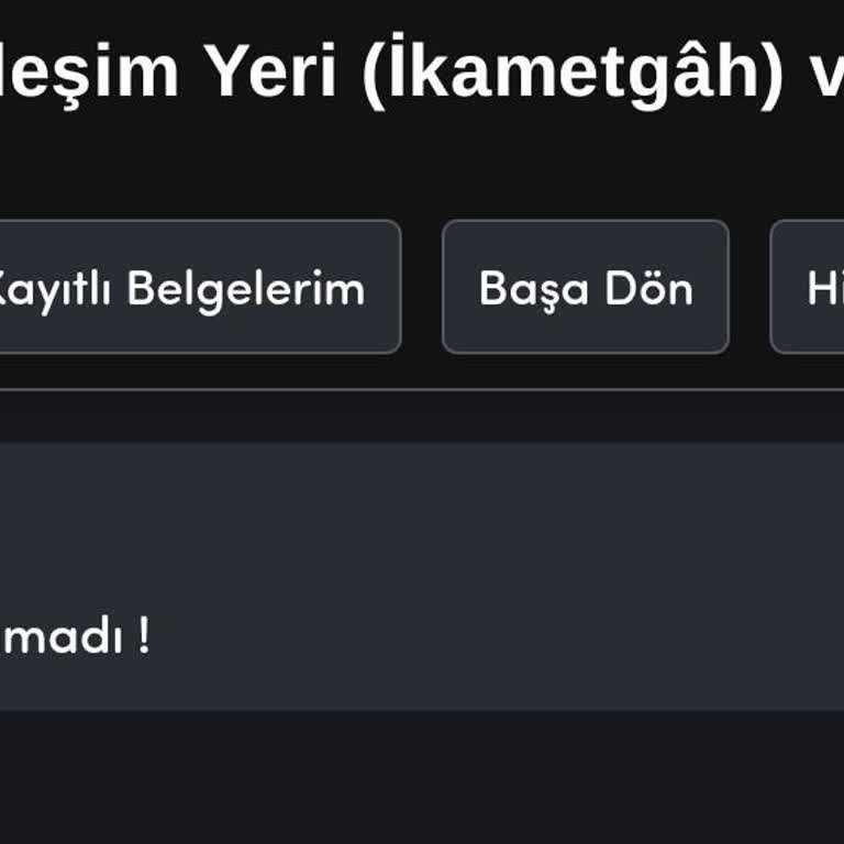 Adresim Eski Adrese Değiştirildi Ve İkametgah Belgesi Alamıyorum