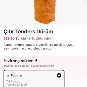 Ürün Açıklamasıyla Uyuşmayan Dürüm İçeriği Ve İade Talebi