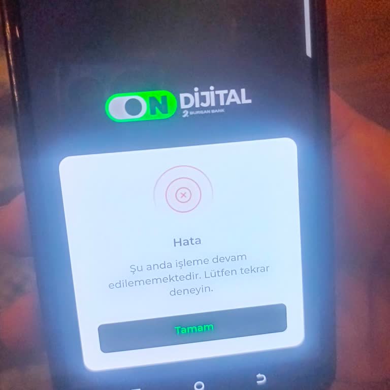 On Bank Mobil Bankacılık Giriş Hatası