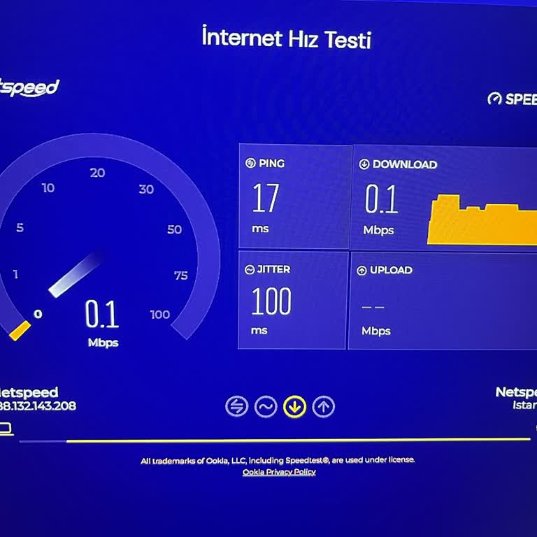 Netspeed 70 Mbps Söz Verdiği Hıza Uymuyor, 0.1 Mbps İle Kalıyor