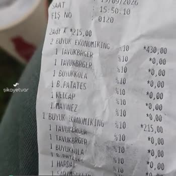 Burger King Hamburgerimiz Eksik Paketlendi