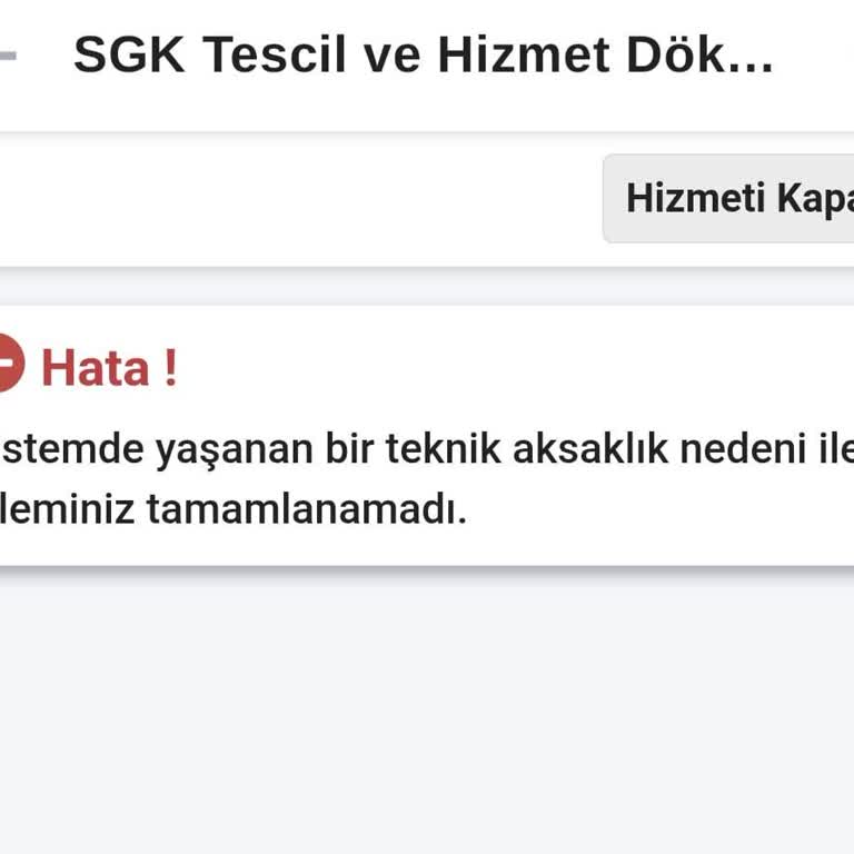 E-Devlet Üzerinden SGK Barkodlu Belge Oluşturulamıyor