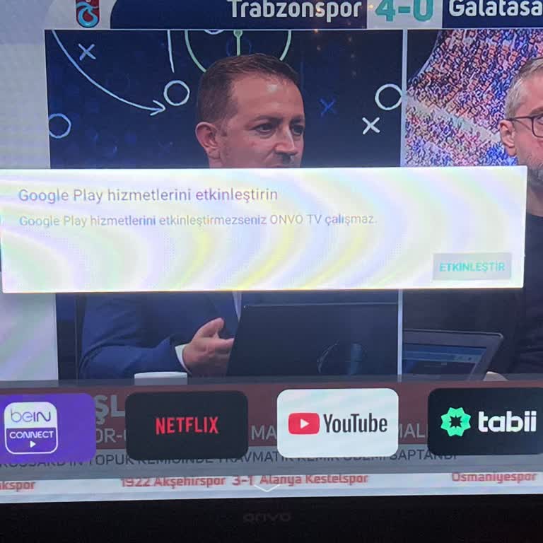 Onvo 32 TV'sinde Google Play Hizmetleri Uyarısı Sürekli Çıkıyor Ve Kullanımı Engelliyor