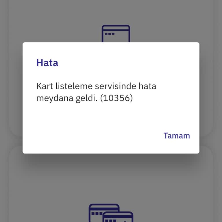 Uygulamada Kart Listeleme Hatası Nedeniyle İşlem Yapamama Sorunu