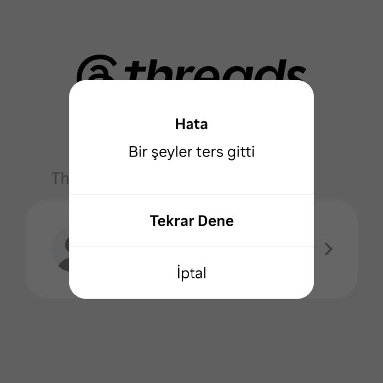 Threads Uygulamasında Sürekli Bir Şeyler Ters Gitti Hatası