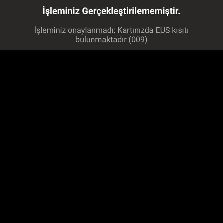 Kartımda EUS Kısıtı, 5 Gün Boyunca Harcama Ve Transfer Engeli