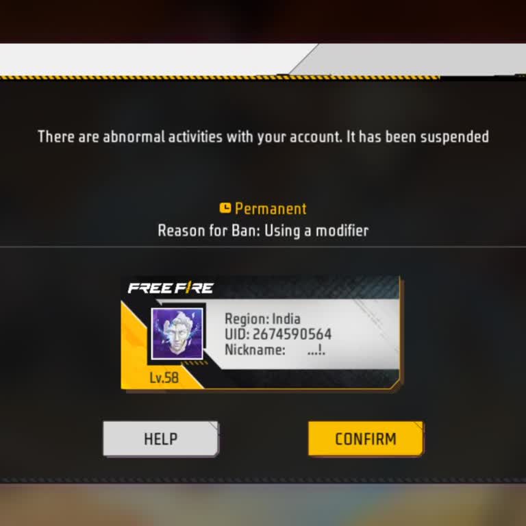 Garena Free Fire “Using a Modifier” Issue