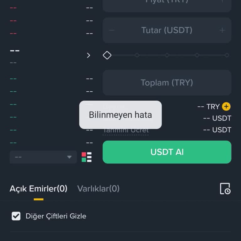 Binance TR Mobil Uygulamasında Bilinmeyen Hata Hesaba Erişimi Engelliyor