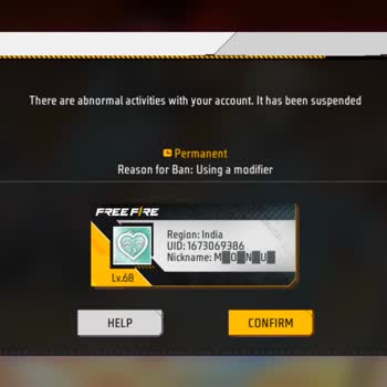 Free Fire Facebook Account UID Banned for “Using a Modifier”: Unban Request