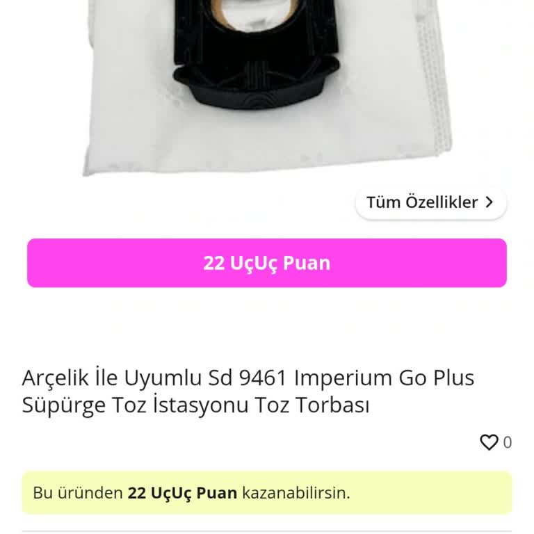 Arçelik Dikey Süpürge Toz Torbası Bulunamıyor, Fiyatı Aşırı Yüksek