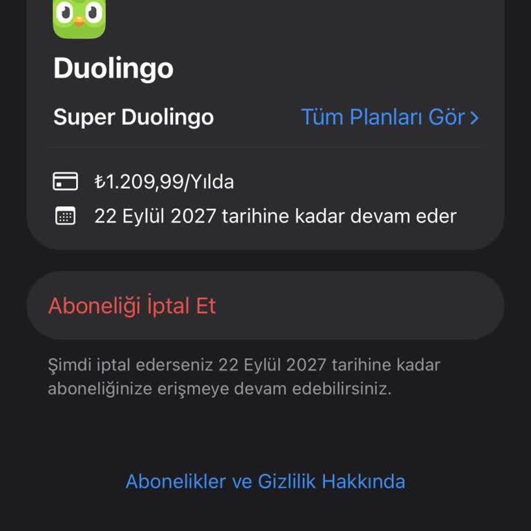 İzinsiz Super Duolingo Yıllık Abonelik Ücreti Çekimi Ve İade Talebi