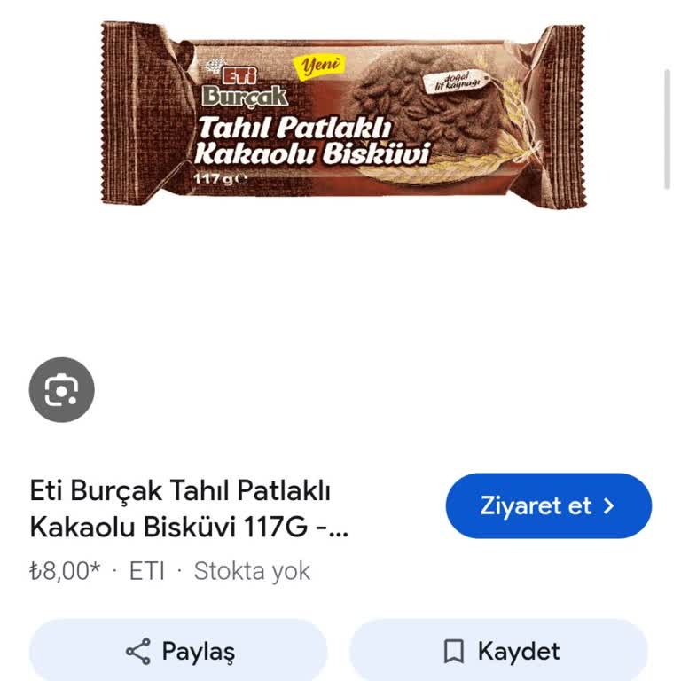 Gölbaşı’nda Eti Burçak Tahıl Patlaklı Kakaolu Bisküvi Stok Sorunu