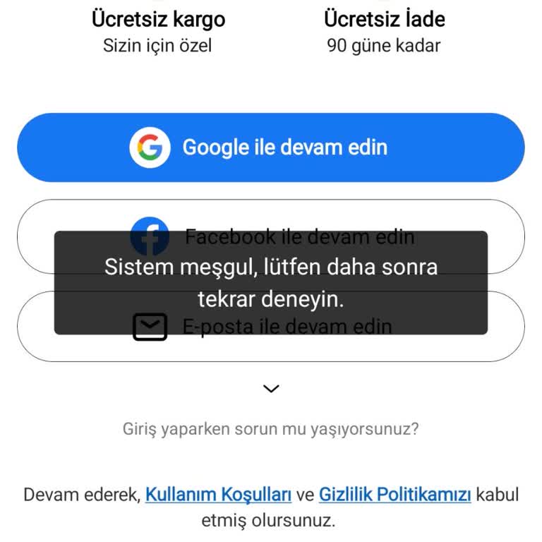 Temu Uygulamasına İkinci Hesapla Girişte Sistem Meşgul Hatası