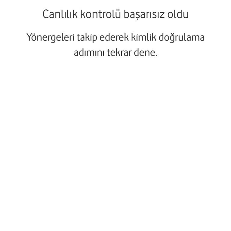 Canlılık Kontrolü Hatası Vodafone Pay Girişimi Engelliyor