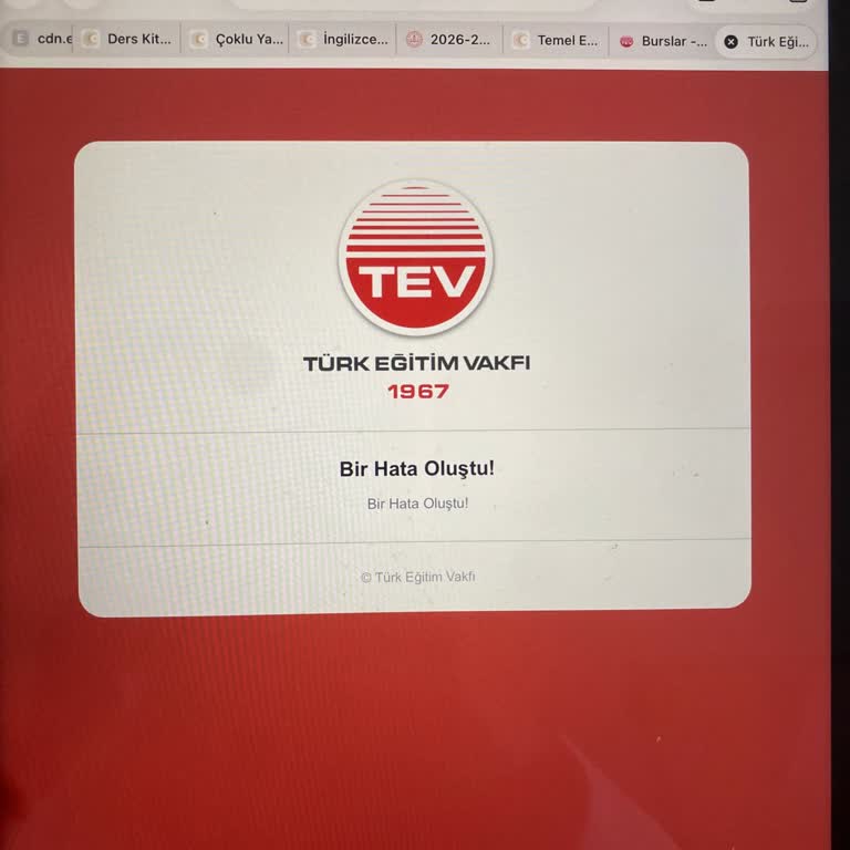 Türk Eğitim Vakfı Burs Kayıt Hatası Başvuruyu Engelliyor