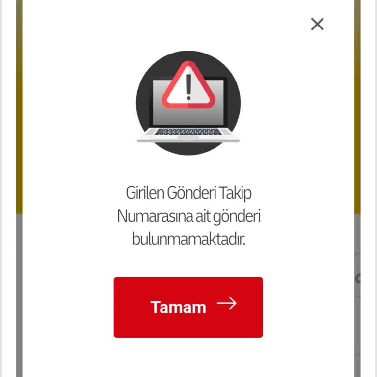 Geçersiz Takip Numarası Nedeniyle Ürün Teslim Edilmedi