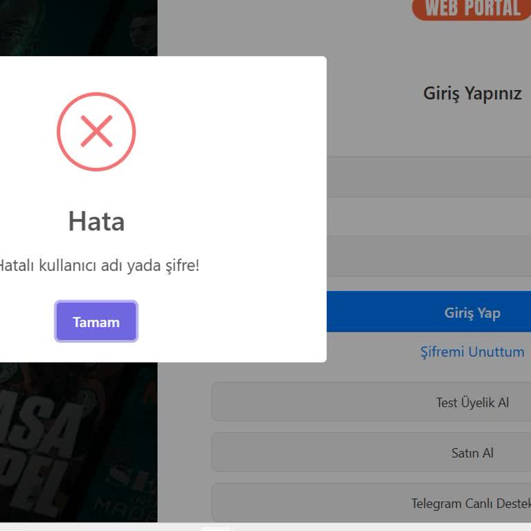 Kullanıcı Adı Ve Şifre Hatalı Görünüyor