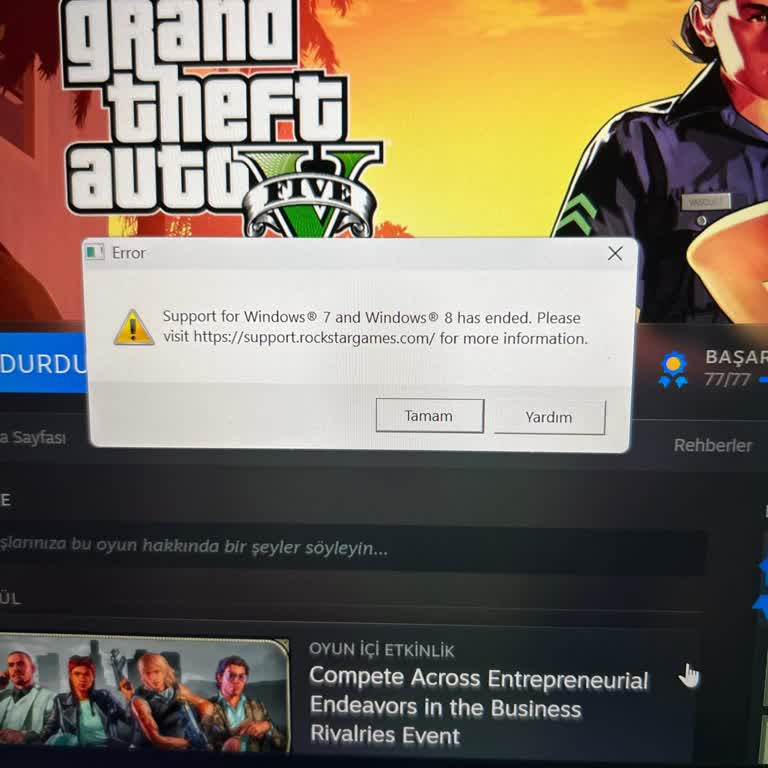 Windows 11 Uyumsuzluğu Nedeniyle GTA 5 Lisansı Kullanılamıyor