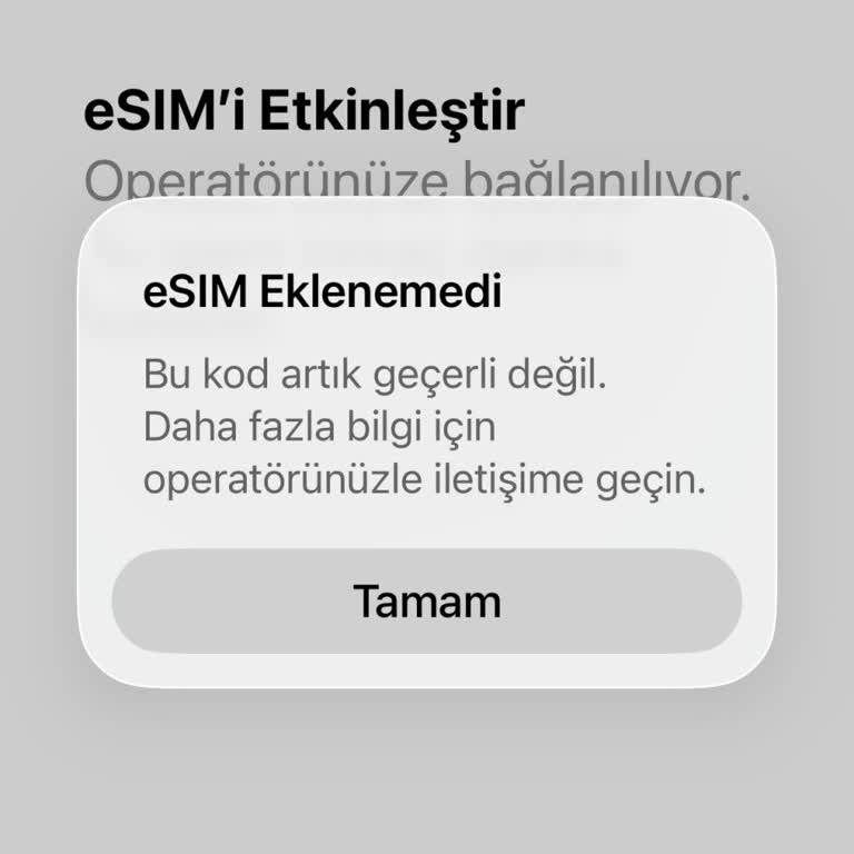 ESIM Aktivasyonu Başarısız, Kod Geçersiz Ve Destek Yok, Geri Ödeme Talebi