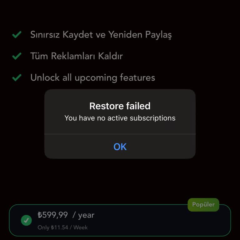 Apple App Store'da Aktif Olmayan Pro Aboneliği Ve İade Reddi