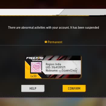 Request To Recover My Permanently Suspended Free Fire Account