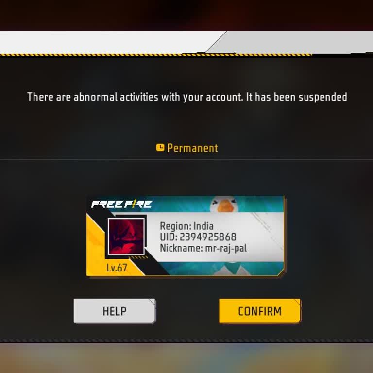 Free Fire UID Permanently Suspended Without Evidence