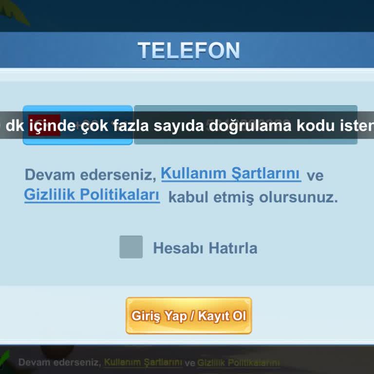 Yalla Okey Girişinde Doğrulama Kodu Sınırı Nedeniyle Hesap Erişimi Engellendi