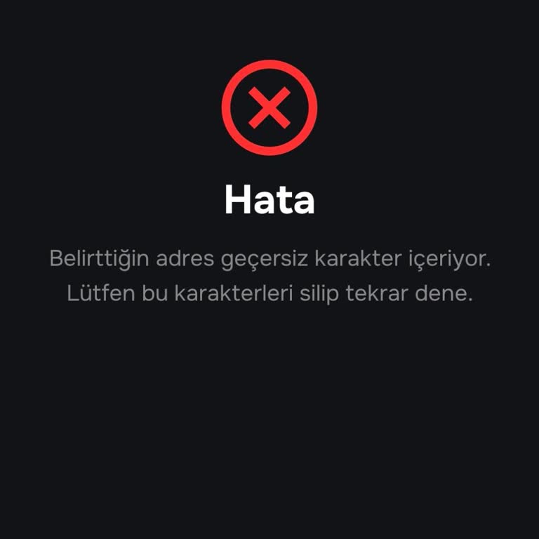 Papara Mobil Uygulamasında Adres Geçersiz Karakter Hatası İşlemi Engelliyor