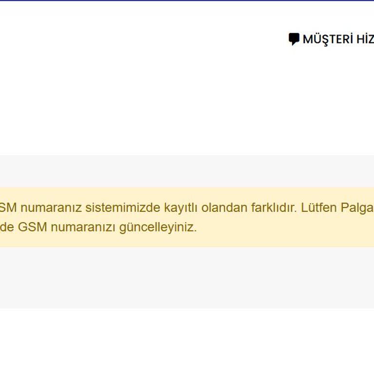 GSM Numarası Farklı Olduğu İçin Online İşlemler Hesabına Giriş Sağlanamıyor