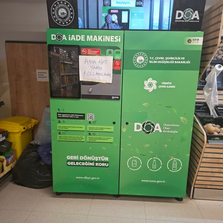Asarcık A101 Depozito İade Makinesi Bir Aydır Çalışmıyor, Acil Onarım Gerekiyor