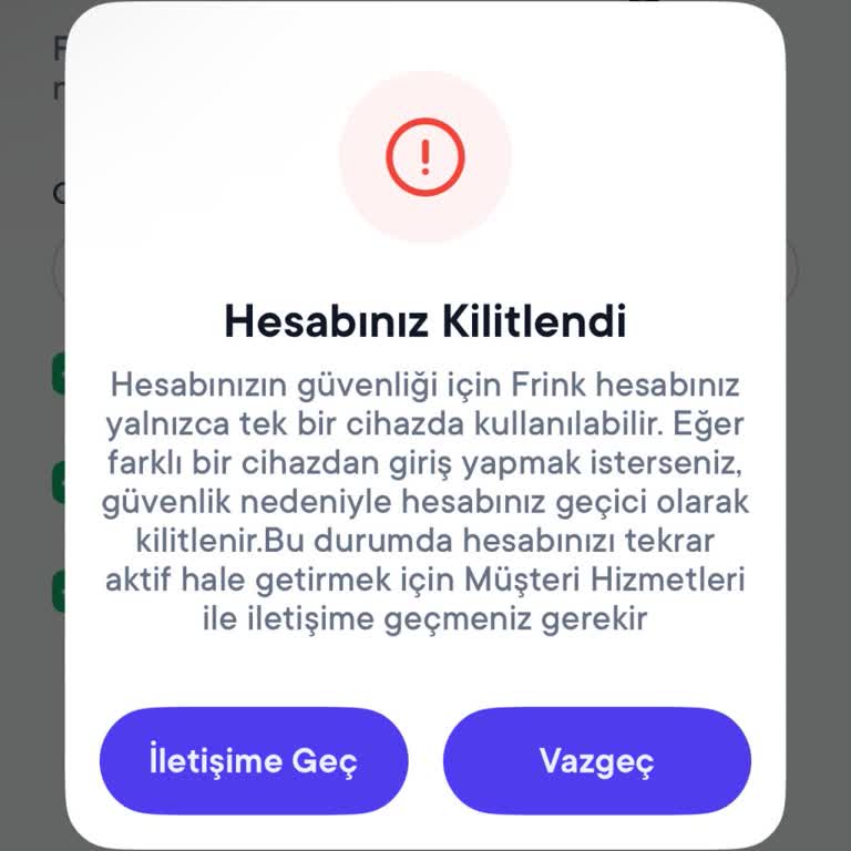 Frink Uygulamasında 2.000 TL Çekildikten Sonra Hesap Kilitlendi Ve Destek Yok