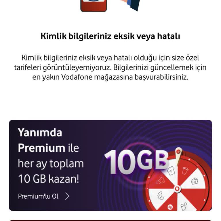 Kimlik Bilgileri Güncellenmediği İçin Tarifeler Görülemiyor