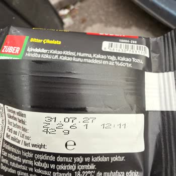 Migros Züber Bitter Çikolata Renk Değişikliği Ve Tadı Bozulmuş