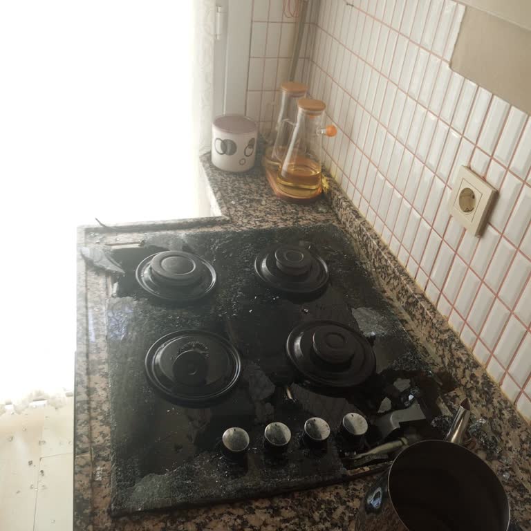 Kumtel Cam Ankastre Ocakta Ani Patlama Ve Cam Parçalanması