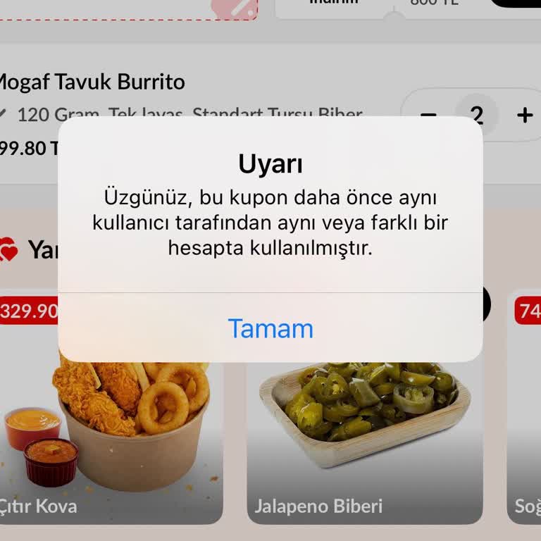 Yeni Kuponum Kullanılmış Gibi Algılanıyor, İndirimden Yararlanamıyorum