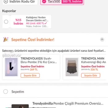 Trendyolmilla'nın Geçersiz Kodla Reklam Yapması