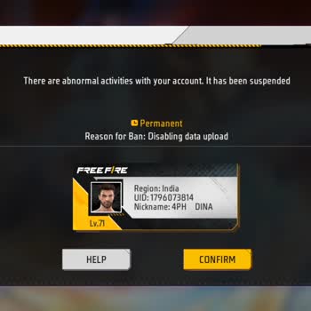 Free Fire UID Permanently Suspended for Abnormal Activity