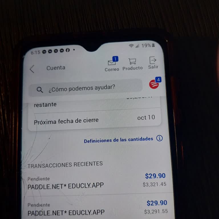 Cargos indebidos no reconocidos de Educly, solicito cancelación y devolución