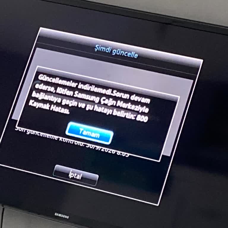 Samsung Smart TV'de 800 Kaynak Hatası Ve Uygulama Kayıpları