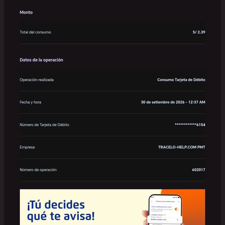 Cobro no autorizado de Tracelo en mi tarjeta, exijo devolución