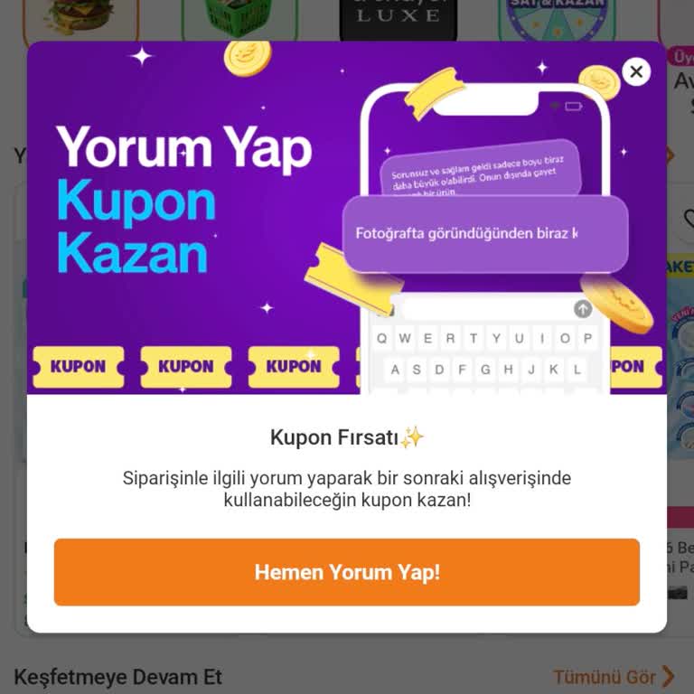 Trendyol’da Yorum Kuponu Alınamadı Ve Yanıltıcı Bildirimler