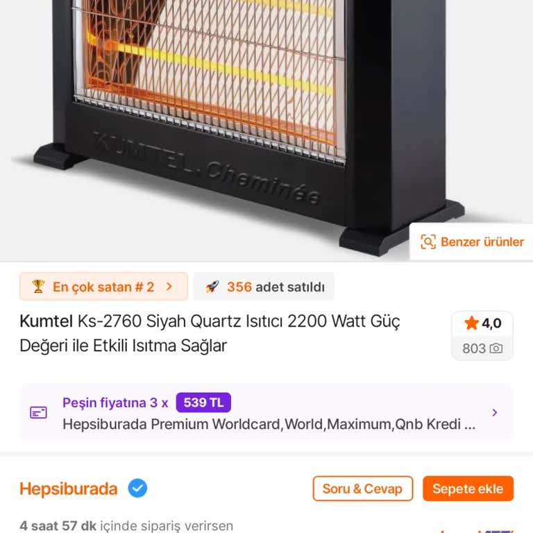 Yarın Kapında Sözlerine Rağmen Geciken 1.700 TL Değerindeki Elektrikli Soba Teslimatı